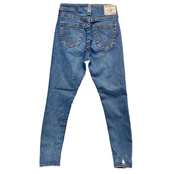True Religion Jennie Curvy High Rise Skinny Women's Distressed Jeans Size 27 - Picture 3 of 9